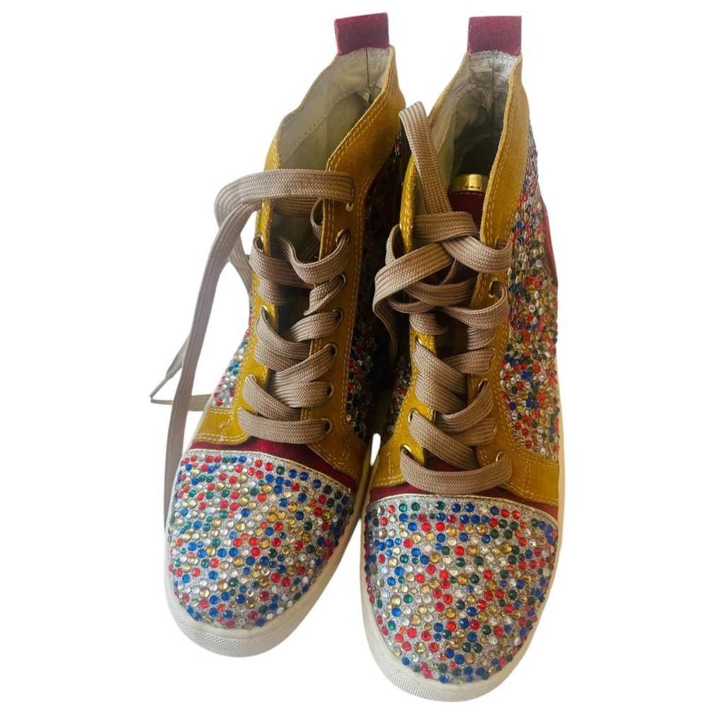 CHRISTIAN LOUBOUTIN BIP BIP WOMAN ORLATO FLAT GLITTER SNEAKERS Size: EU 40, US 9